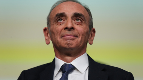 El partido de extrema derecha francés 'Reconquete!' El líder y candidato a las elecciones presidenciales de 2022, Eric Zemmour, reacciona después de los resultados de la primera ronda de las elecciones presidenciales francesas en París, Fra