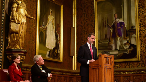 El rey Felipe VI se dirige al Parlamento británico en la visita oficial al Reino Unido. /REUTERS