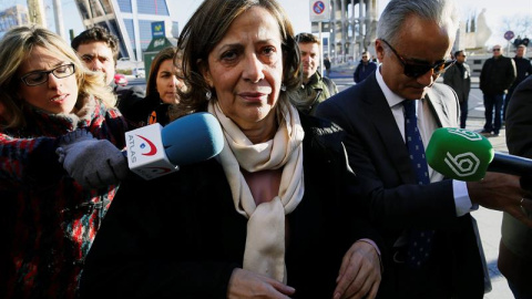 La gerente del Partido Popular, Carmen Navarro, a su llegada a los Juzgados de Plaza de Castilla. EFE/Fernando Alvarado