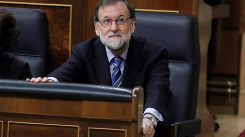 El expresidente del Gobierno, Mariano Rajoy, en su escaño. EFE/Archivo