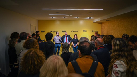 L'acte de inauguració de la nova seu durant la intervenció a la sala d'actes.