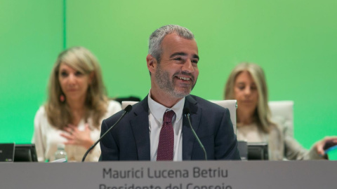 El presidente y consejero delegado de Aena, Maurici Lucena, durante la junta de accionistas del gestor aeroportuario.