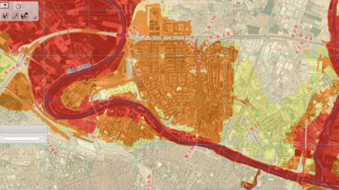 El portal del Plan de Gestión de  Riesgos de Inundación sitúa las zonas con mayor probabilidad de resultar anegadas en las mismas áreas que el geólogo. Chebro.es