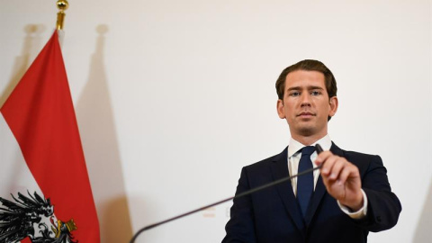 20/05/2019 - El canciller austriaco, Sebastian Kurz, ofrece declaraciones a los medios en la Cancillería Federal de Viena (Austria) | EFE/ Christian Bruna