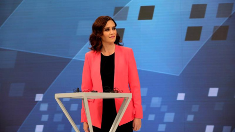 19/05/2019 - La candidata del Partido Popular a la Presidencia de la Comunidad de Madrid, Isabel Díaz Ayuso, momentos antes de participar en el debate televisivo celebrado | EFE/ Juanjo Martín