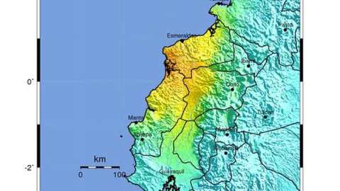 Epicentro del terremoto que ha azotad Ecuador. - EFE