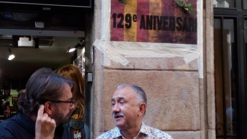 El secretario general de la UGT, Josep Maria Álvarez en la conmemoración del 129 aniversario de la fundación del sindicato en la capital catalana.EUROPA PRESS/UGT