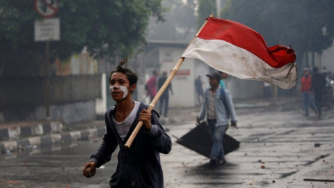 Los manifestantes apoyan al candidato presidencial Prabowo Subianto, quien fue derrotado en los comicios por el actual presidente | Reuters