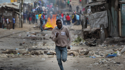 Disturbios en Kenia tras conocerse el resultado electoral.EFE/Daniel Irungu