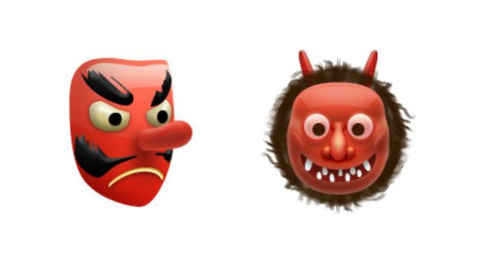 Estos dos seres son un ogro y un duende del legendario japonés. /Emojipedia