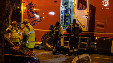 22/04/2023. Vista de una actuación de los Bomberos de Madrid.