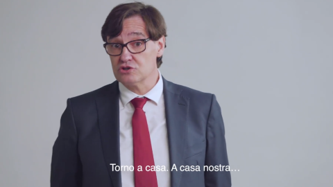 El ministro de Sanidad, Salvador Illa, en el primer vídeo de campaña para las elecciones catalanas.