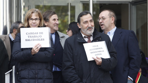 Imagen de archivo de una concentración de jueces y fiscales en la Plaza de Castilla de Madrid, a 19 de noviembre de 2018.