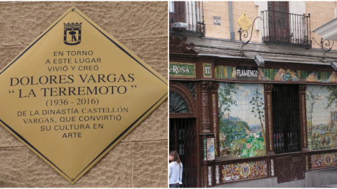 Placa dedicada a La Terremoto en la plaza de Santa Ana. / MADRID.ES