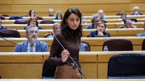 La ministra de Justicia, Pilar Llop, interviene durante una sesión de control al Gobierno en el Senado. E.P./Alejandro Martínez Vélez