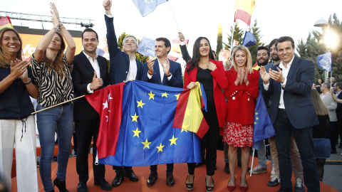 Miembros de Ciudadanos durante un acto de campaña.- EP