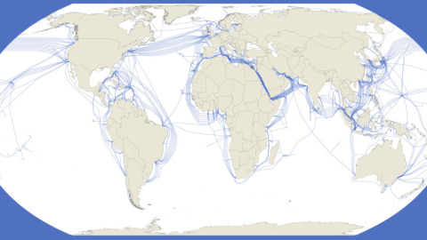 Los cables submarinos en el mundo.