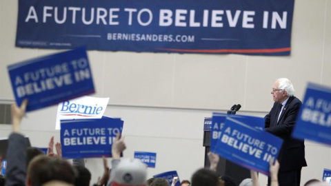 Bernie Sanders, durante un acto de campaña en Erie, Pensilvania. - EFE