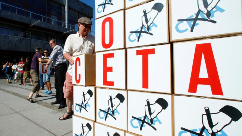 Manifestación contra el CETA en Alemania. REUTERS/Ralph Orlowski