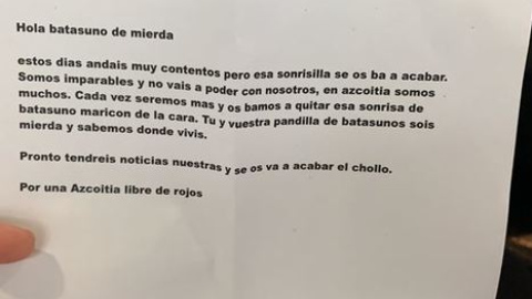 Anónimo encontrado en el buzón.