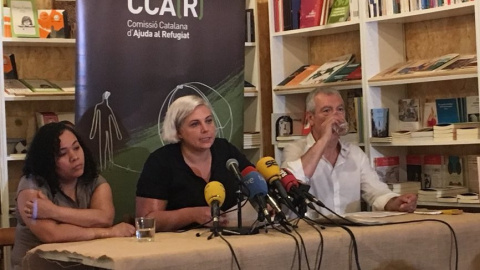 Estel·la Pareja i Miguel Pajares, directora i president del CCAR, presenten l'informe 'Les persones refugiades, a Espanya i Europa' / CCAR