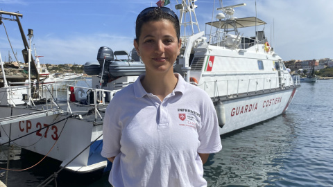 La enfermera voluntaria Marika Borettaz, en Lampedusa, Italia, a 25 de abril de 2023.