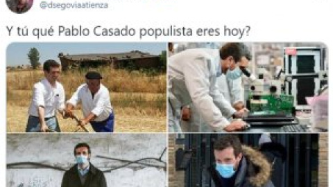 Casado coge la pala para quitar nieve y desata una avalancha de bromas: "Hernia de populismo"