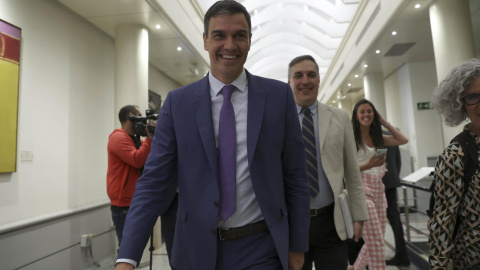 El presidente del Gobierno, Pedro Sánchez, tras el pleno del Senado celebrado este martes en Madrid