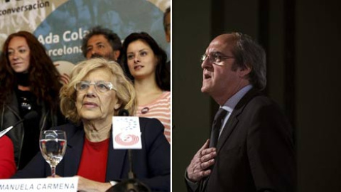 Manuela Carmena y Ángel Gabilondo en unos recientes actos públicos. / EFE