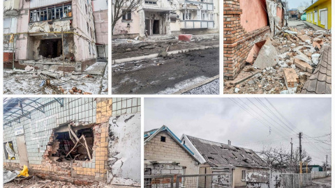 La pequeña localidad de Guliapole devastada por los bombardeos rusos.