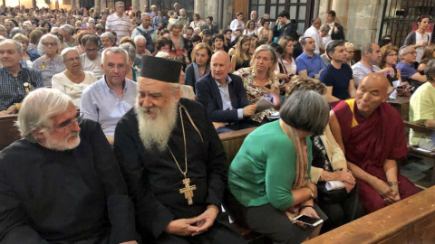 Moment de l'acte interreligiós a la Basílica de Santa Maria del Pi de Barcelona, en suport dels presos i exiliats polítics. / Departament de Justícia.