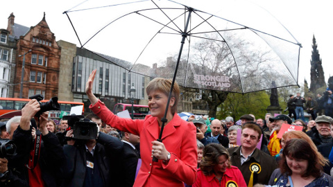 Sturgeon, en Edimburgo en el último día de campaña. REUTERS/Russell Cheyne