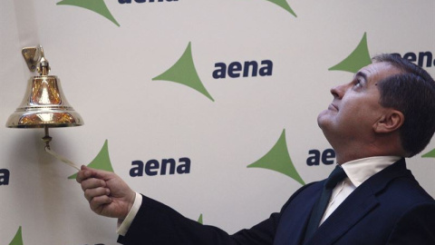 El presidente de Aena, José Manuel Vargas, en la salida a bolsa del gestor de los aeropuertos españoles. E.P.