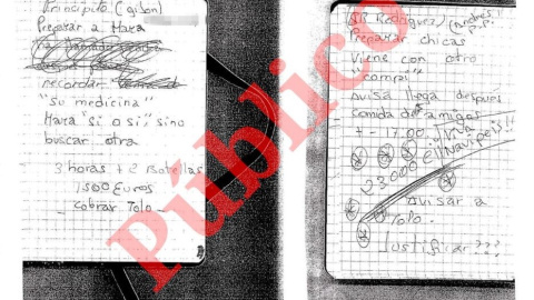 Apuntes en el cuaderno de la encargada de un prostíbulo de Palma que señala a varios excargos del PP como receptores de fiestas sexuales