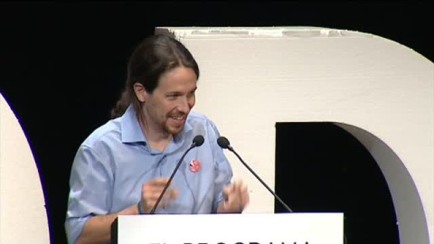 Pablo Iglesias durante la presentación de su programa económico / ATLAS