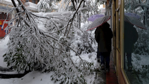 Nieve barrio de Urgel, Carabanchel.