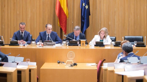 El presidente del FROB, Jaime Ponce, durante su comparecencia en el Congreso. E.P.