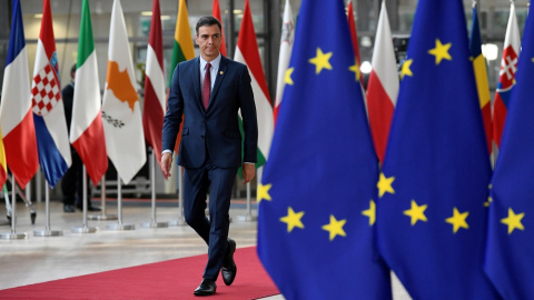 El presidente del Gobierno en funciones, Pedro Sanchez, a su llegada a la cumbre de la UE, en Bruselas, para discutir los nombramientos en las instituciones comunitarias tras las elecciones europeas del 26-M. REUTERS/Piroschka van de Wouw