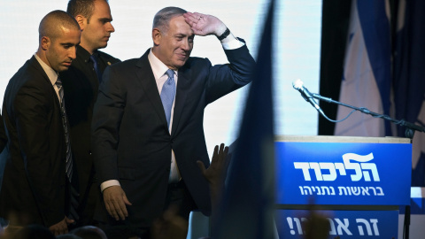 Netanyahu, antes de dar su discurso de la victoria en las elecciones. REUTERS/Nir Elias