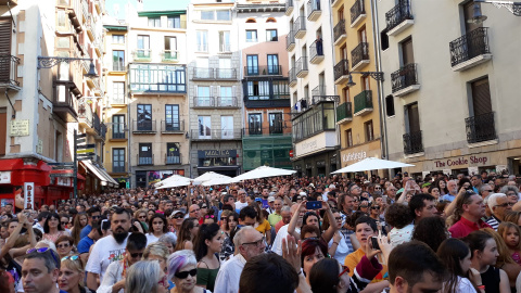 Concentración en la Plaza del Ayuntamiento de Pamplona. (EP)