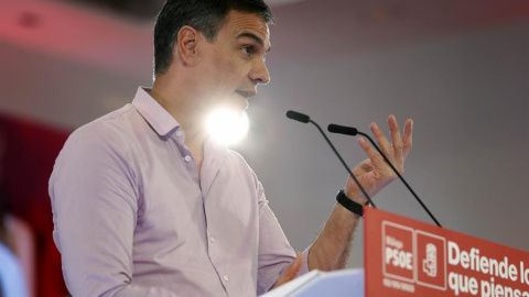 2/5/23 El presidente del Gobierno, Pedro Sánchez, durante el mitin de este martes en Málaga.