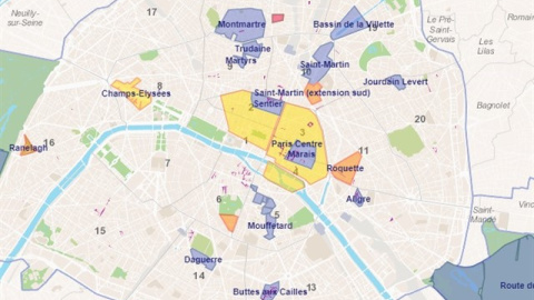 Zonas de París que cierran sus calles al tráfico durante los sábados o los domingos