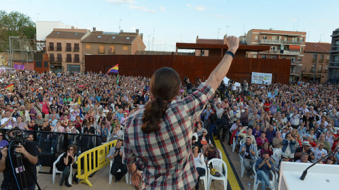 Pablo Iglesias, en el mitin de apertura de campaña. PODEMOS