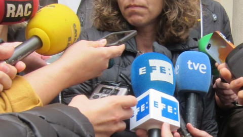 Ester Quintana ha declarado sentirse satisfecha con el juicio contra los dos Mossos d'Esquadra acusados por dispararle una pelota de goma. EUROPA PRESS