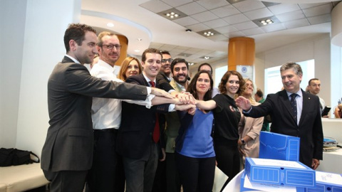 Pablo Casado presentando sus avales para el Congreso extraordinario del PP. / Europa Press