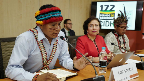 Nelton Yankur, presidente del Pueblo Achuar del Pastaza-FENAP, Loreto (Perú)/ Comunicación CIDH.