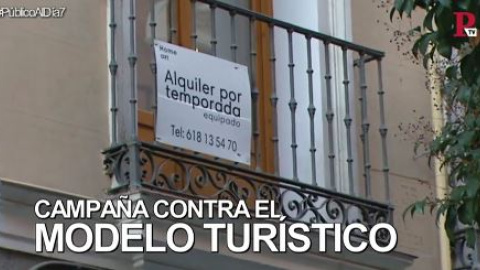 Campaña contra la burbuja turística en Madrid en vísperas de Fitur