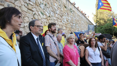 El president de la Generalitat participa en un acte de protesta contra la presència del rei a la inauguració dels Jocs del Mediterrani / EUROPA PRESS