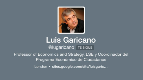 Perfil de Garicano en Twitter