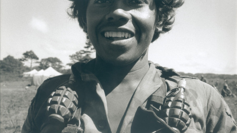 Adolescente soldado del BLI MAO en el campamento militar de San Rafael del Norte (Nicaragua), en 1984.